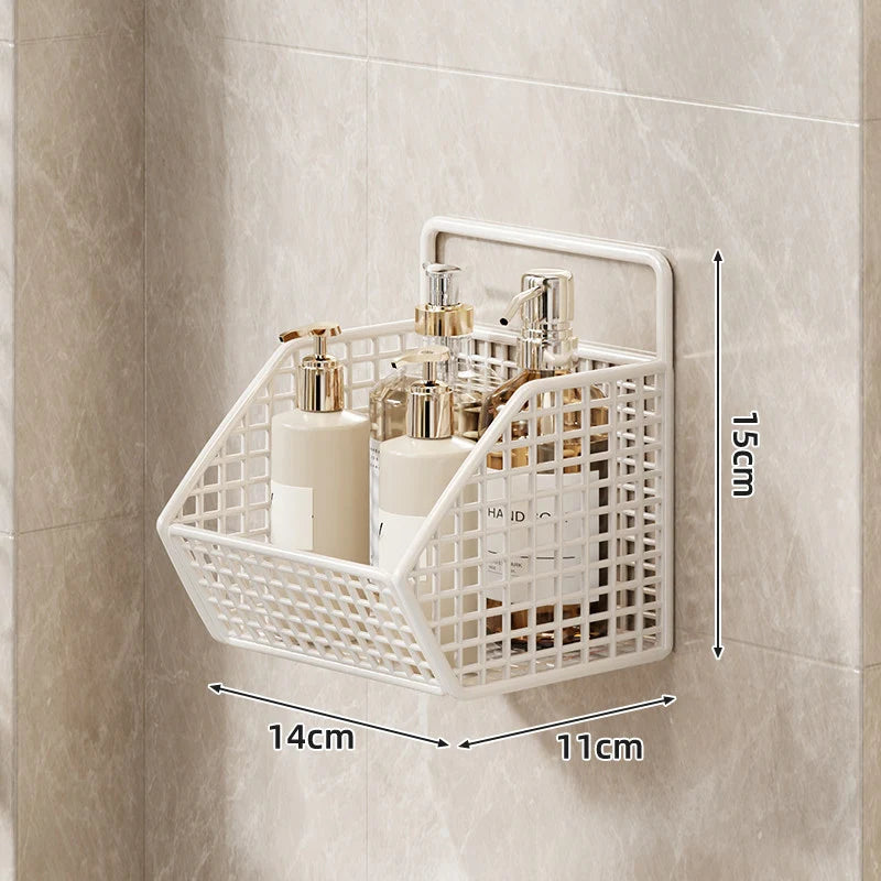 Shower Caddy Wall-Mounted Wire Mesh Drainage Baskets
