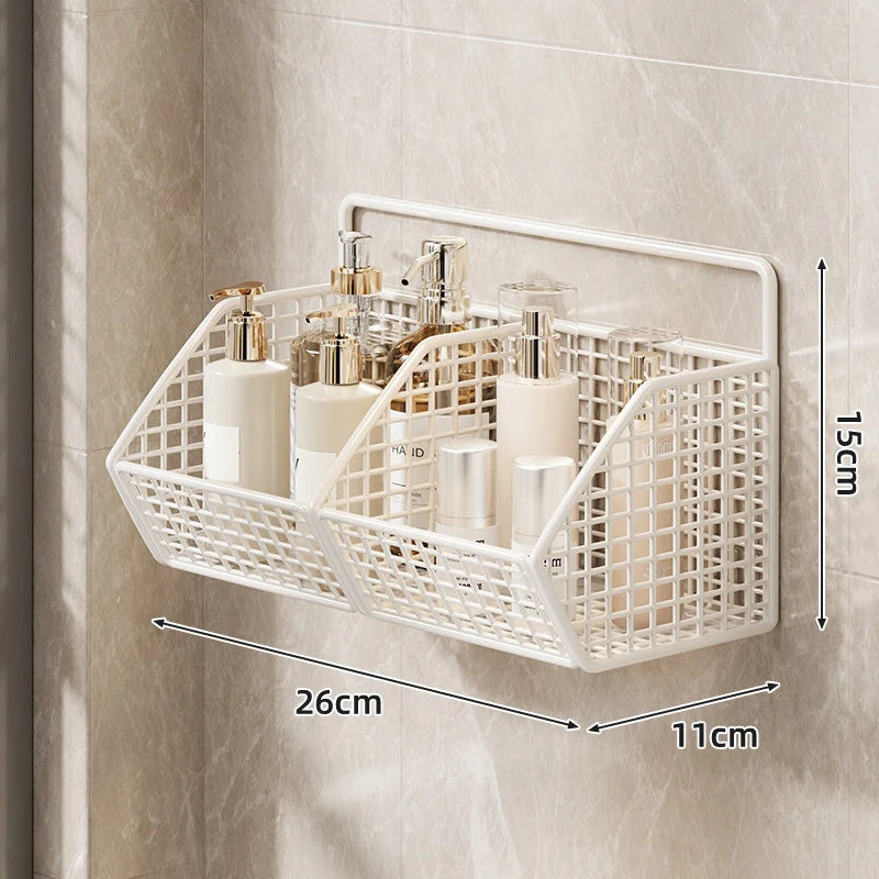Shower Caddy Wall-Mounted Wire Mesh Drainage Baskets