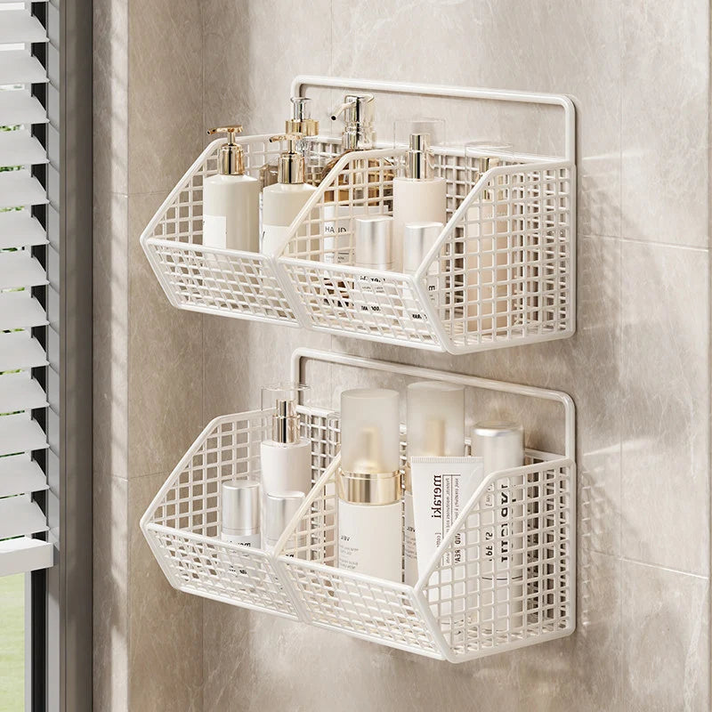 Shower Caddy Wall-Mounted Wire Mesh Drainage Baskets