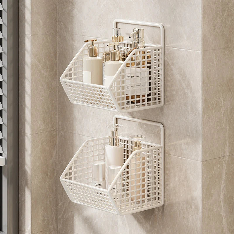 Shower Caddy Wall-Mounted Wire Mesh Drainage Baskets