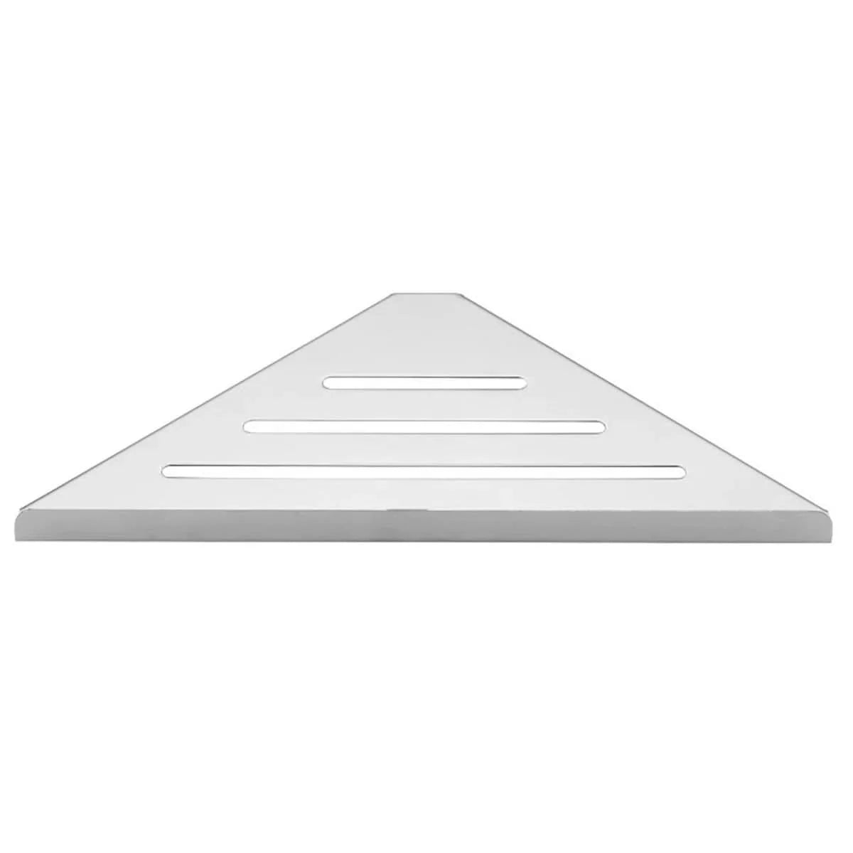 Shower Corner Shelf Screw-Mounted Stainless Steel Open-Bottom Drainage