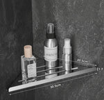 Shower Corner Shelf Screw-Mounted Stainless Steel Open-Bottom Drainage