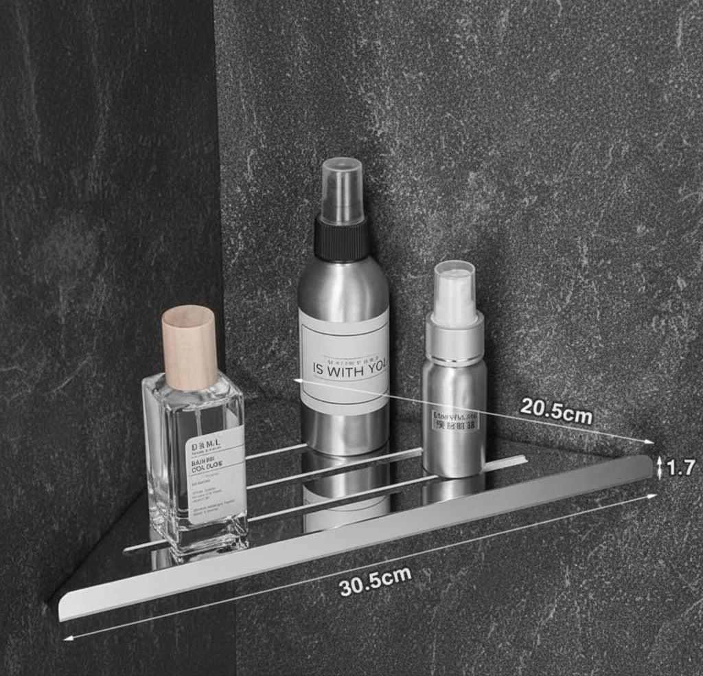 Shower Corner Shelf Stainless Steel Quick-Drain Wall-Mounted Storage
