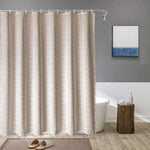Shower Curtain Linen Waterproof Tassel Trim