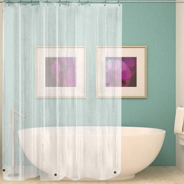 Shower Curtain PEVA Polyester Waterproof Mildew-Resistant