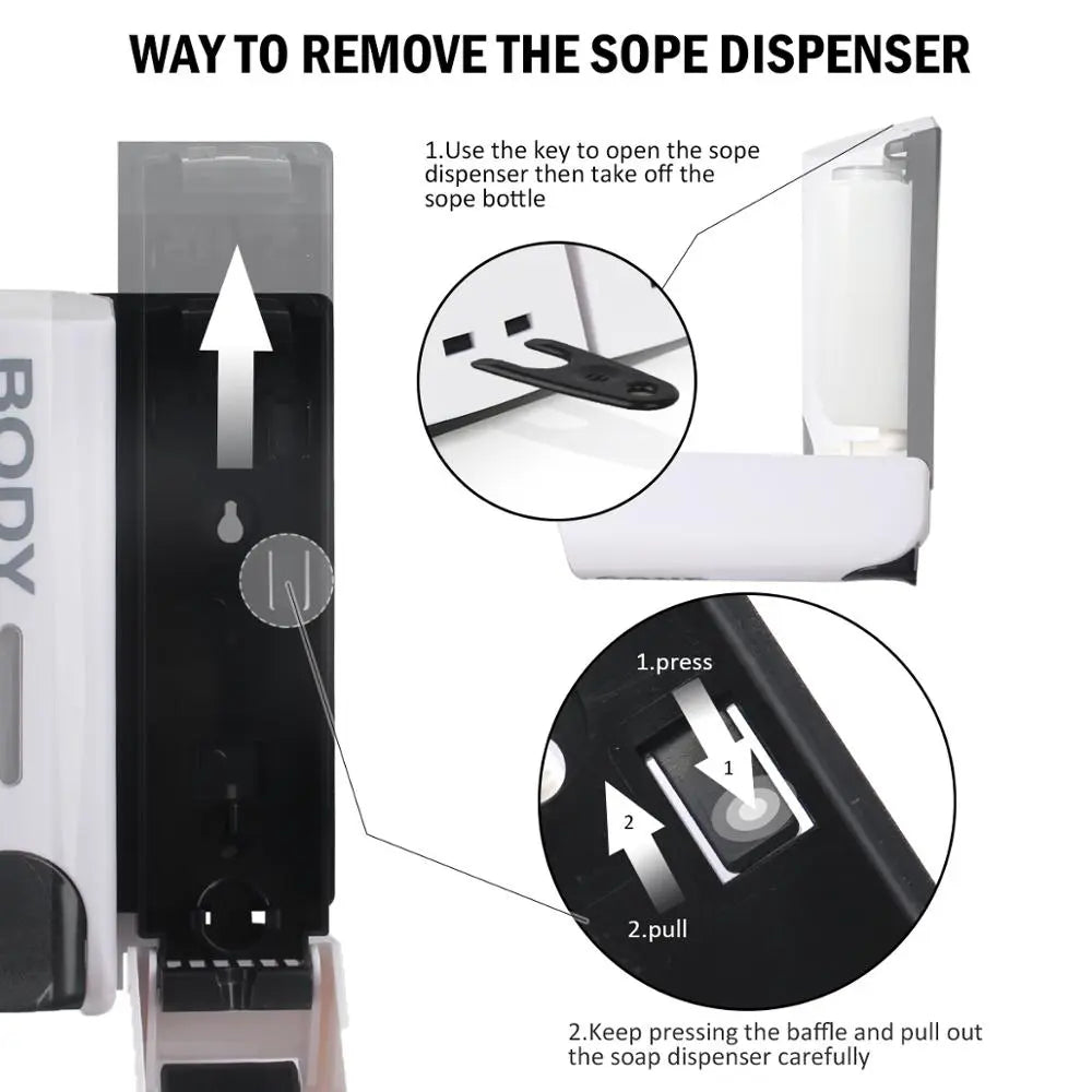 Shower Dispenser Wall-Mounted Refillable 350 ml