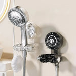 Shower Head Holder Suction Mount 360° Swivel Integrated Hook