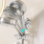 Shower Head Holder Suction Mount 360° Swivel Integrated Hook