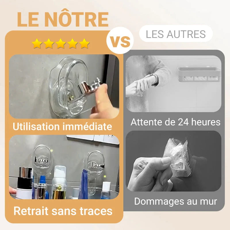 Shower Organizer Suction Cup Mount With Drainage Hole