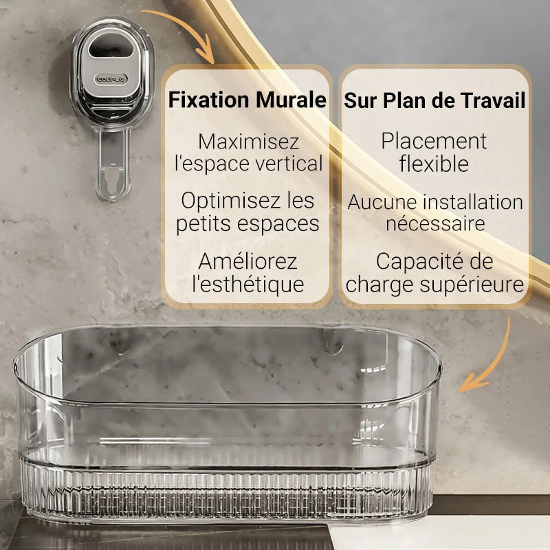 Shower Organizer Suction Cup Mount With Drainage Hole
