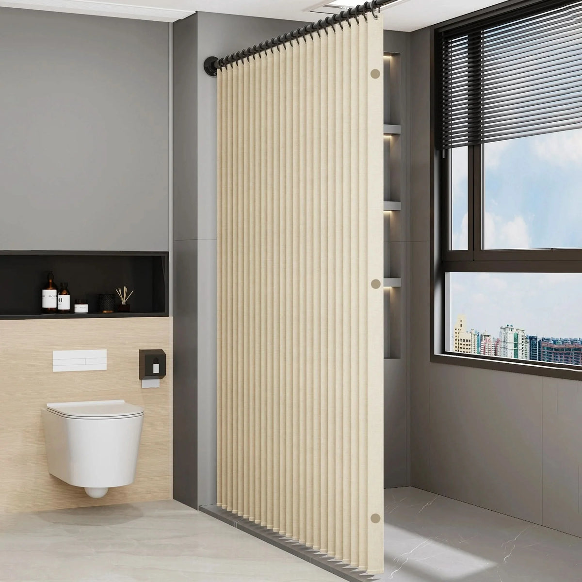 Shower Screen Accordion Fold Waterproof PVC Magnetic Closure