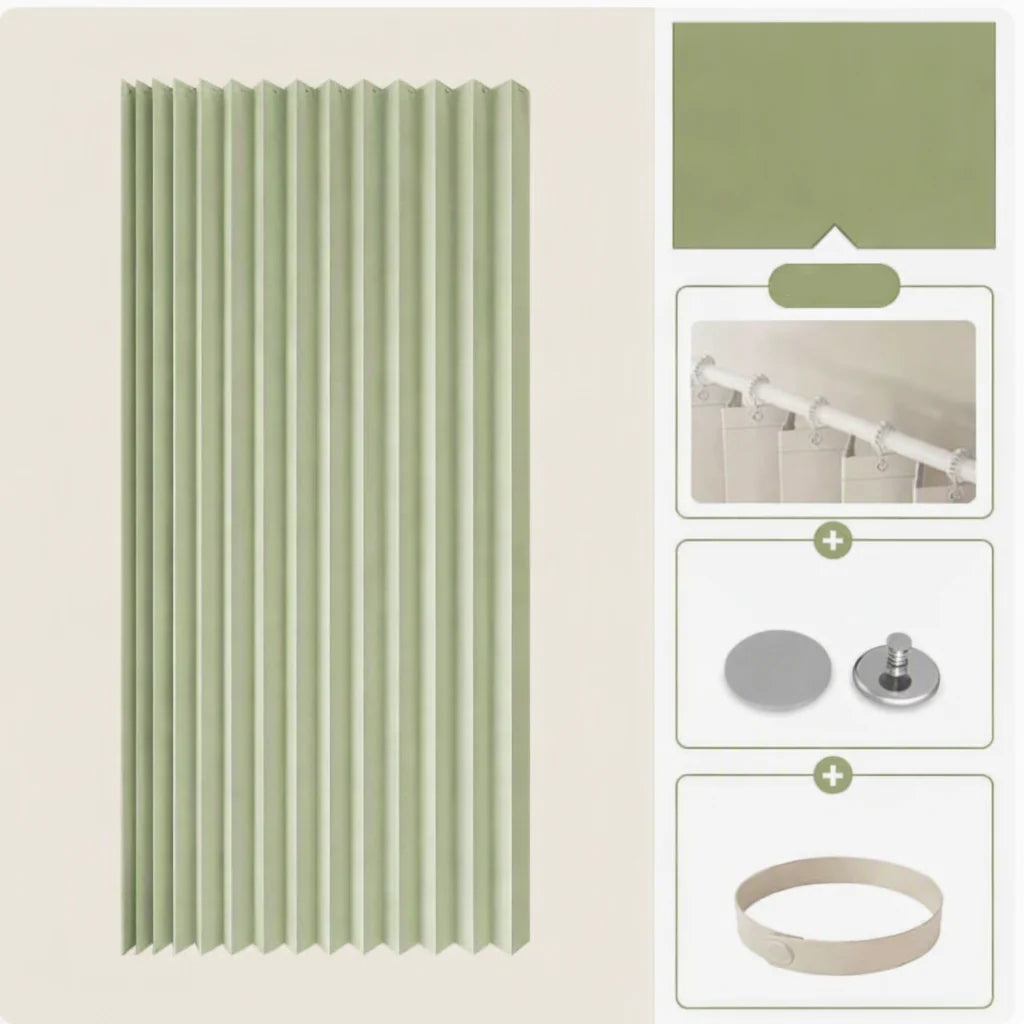 Shower Screen Accordion Fold Waterproof PVC Magnetic Closure
