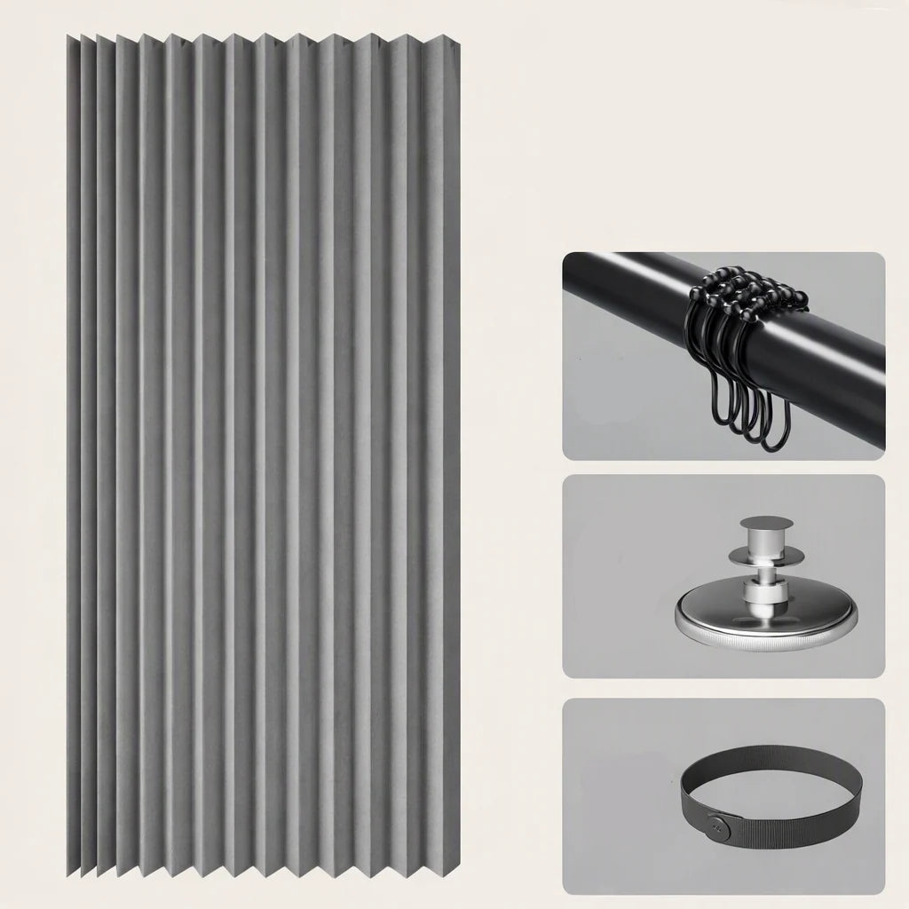 Shower Screen Accordion Fold Waterproof PVC Magnetic Closure