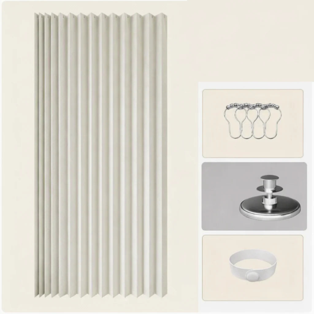 Shower Screen Accordion Fold Waterproof PVC Magnetic Closure
