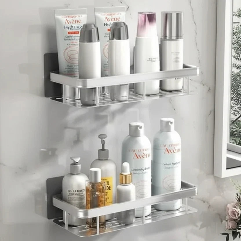 Shower Shelf Stainless Steel No-Drill Adhesive Mount