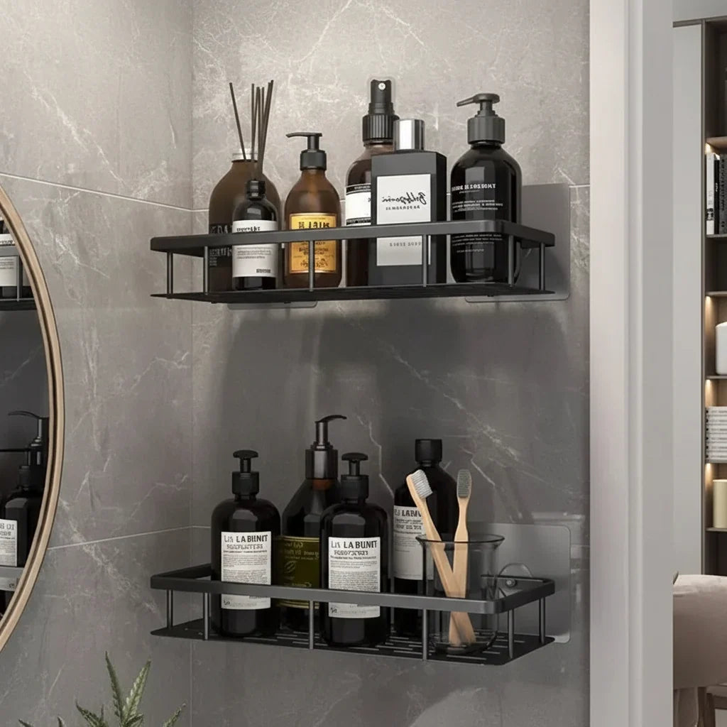 Shower Shelf Stainless Steel No-Drill Adhesive Mount