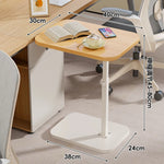 Side Table Adjustable Height Wood-Look Scratch-Resistant Top
