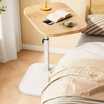 Side Table Adjustable Height Wooden Top Metal Frame