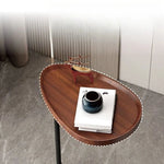 Side Table C-Shaped Space-Saving MDF Top Steel Frame