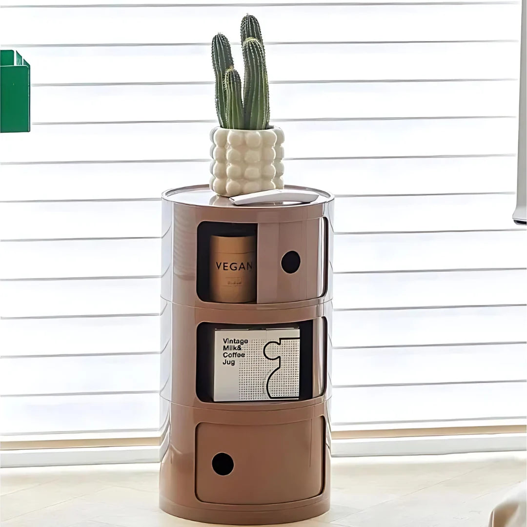 Side Table Vase-Shaped Built-In Drawers
