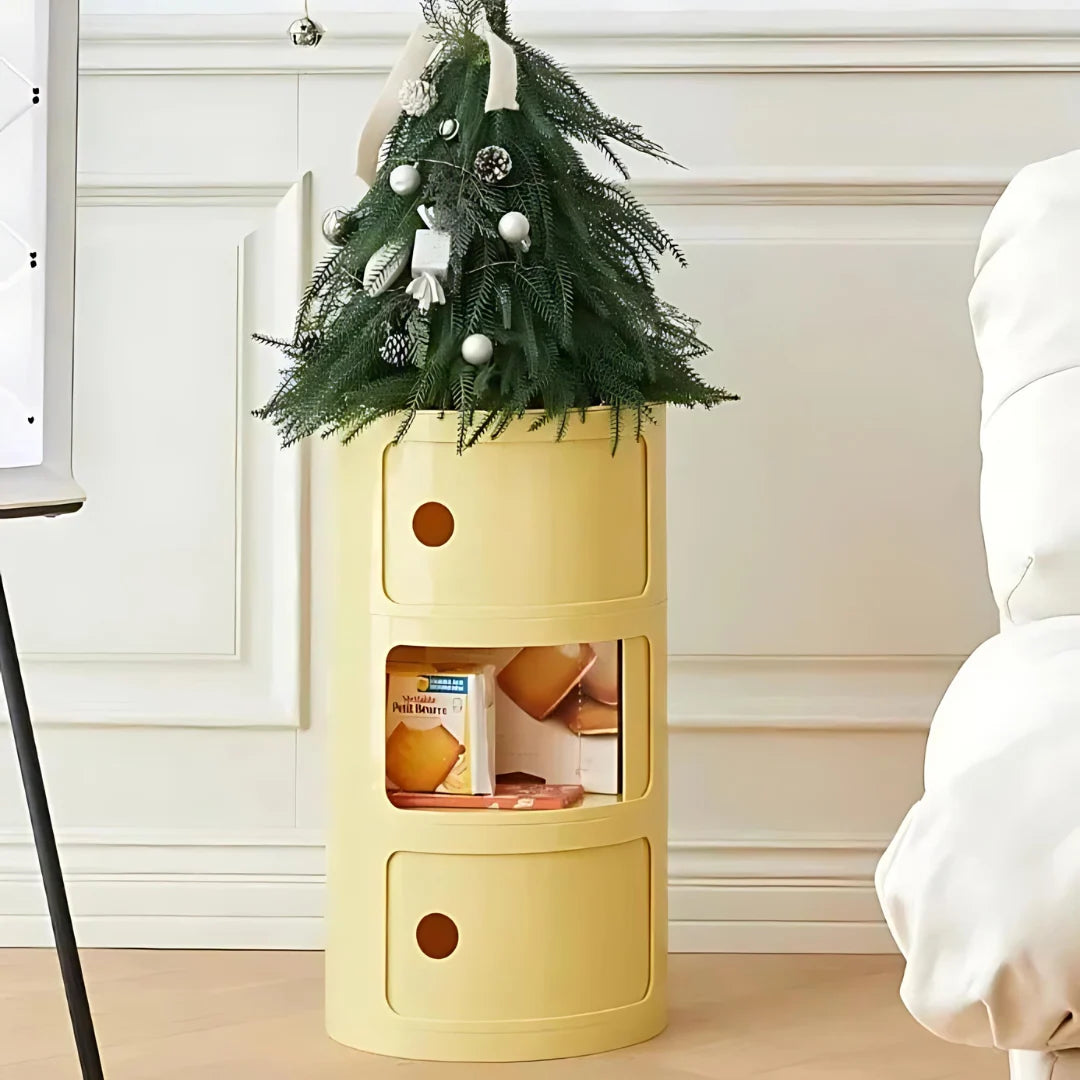 Side Table Vase-Shaped Built-In Drawers