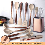 Silicone Cooking Utensil Set Heat-Resistant Dishwasher-Safe Set of 10