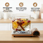 Simmer Pot Clear Borosilicate Glass Stovetop Safe With Lid