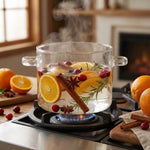 Simmer Pot Clear Borosilicate Glass Stovetop Safe With Lid