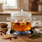 Simmer Pot Clear Borosilicate Glass Stovetop Safe With Lid