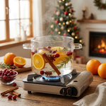 Simmer Pot Clear Borosilicate Glass Stovetop Safe With Lid