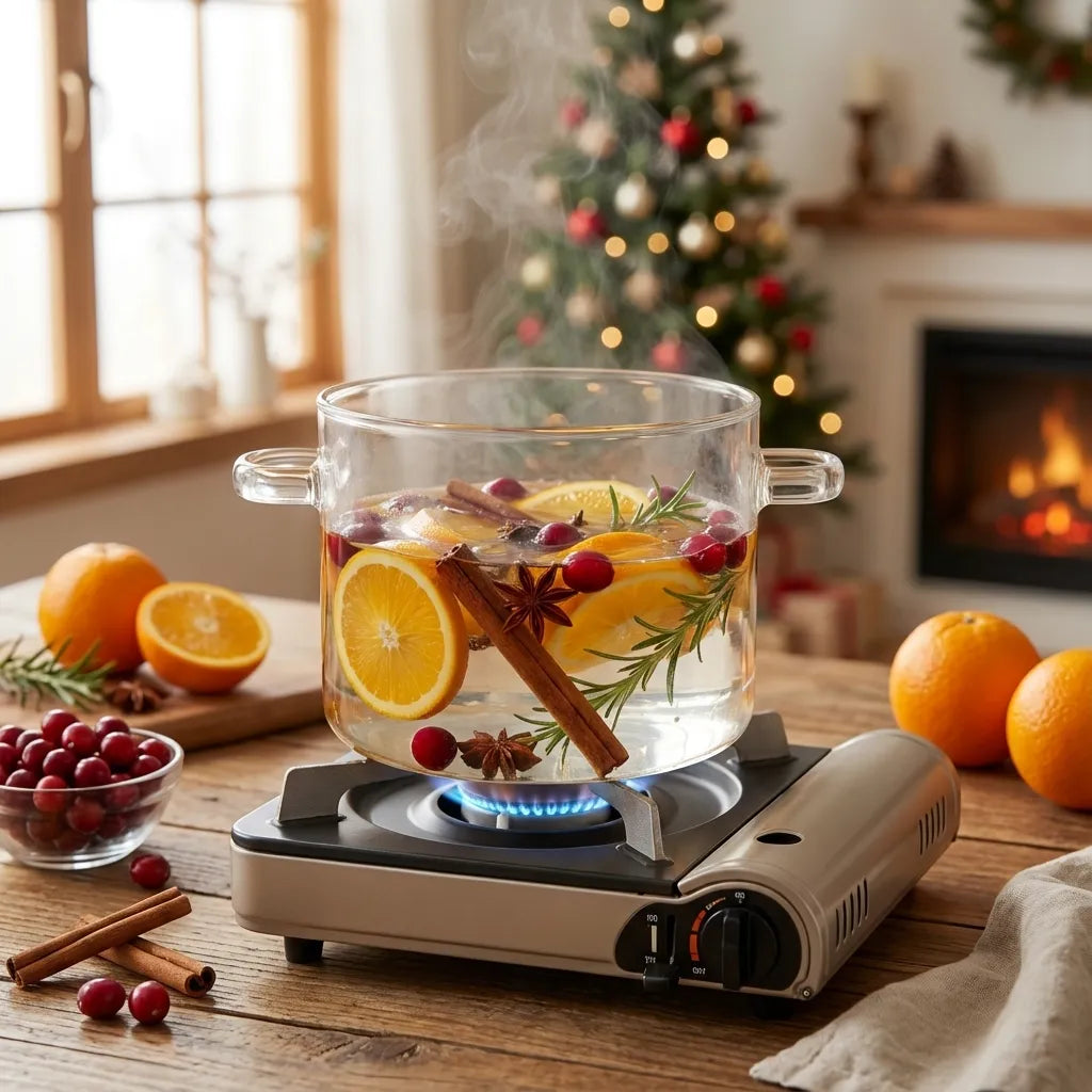 Simmer Pot Clear Borosilicate Glass Stovetop Safe With Lid