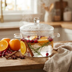 Simmer Pot Clear Borosilicate Glass Stovetop Safe With Lid