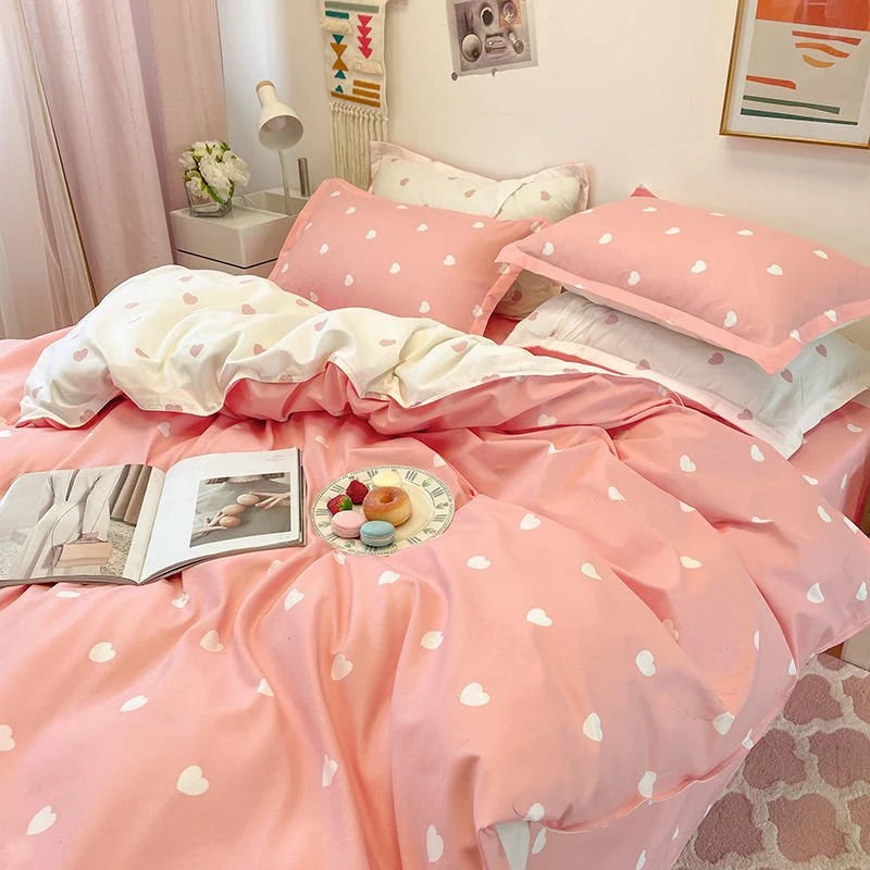 Single Bed Bedding Set Checkered Polyester Twill Three Piece