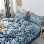 Single Bed Bedding Set Checkered Polyester Twill Three Piece