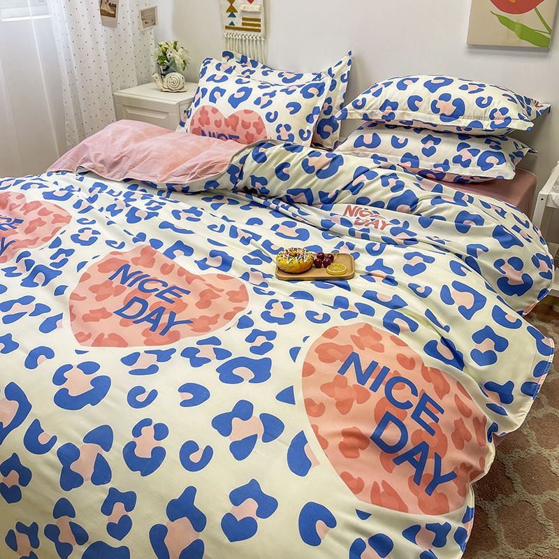 Single Bed Bedding Set Checkered Polyester Twill Three Piece