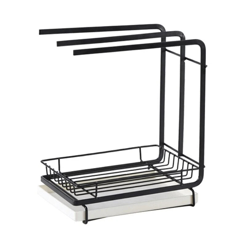 Sink Caddy Carbon Steel Detachable Drip Tray Countertop or Wall-Mounted