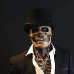 Skeleton Costume Realistic Full-Face Mask & Matching Hat
