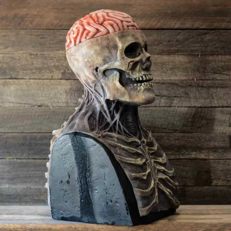 Skeleton Costume Realistic Full-Face Mask & Matching Hat