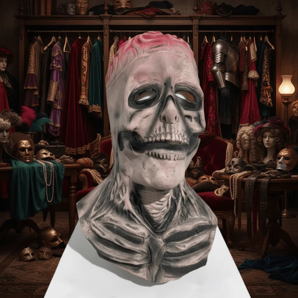 Skeleton Mask Realistic Design Breathable Fit Matching Hat Optional