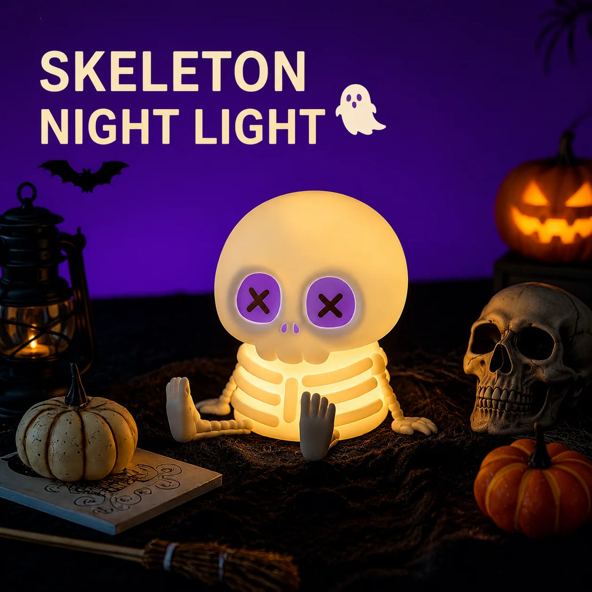 Skeleton Night Light Tap-Control Rechargeable USB-C LED