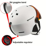 Ski Helmet Lightweight Adjustable Breathable Removable Goggles & Chin Cushion