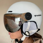 Ski Helmet Lightweight Adjustable Breathable Removable Goggles & Chin Cushion