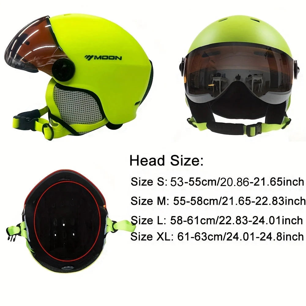 Ski Helmet Lightweight Adjustable Breathable Removable Goggles & Chin Cushion