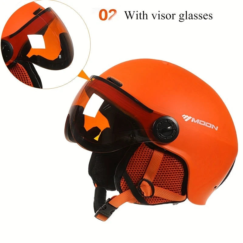 Ski Helmet Lightweight Adjustable Breathable Removable Goggles & Chin Cushion