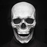 Skull Mask Full-Head Latex Movable Jaw Anatomical Design
