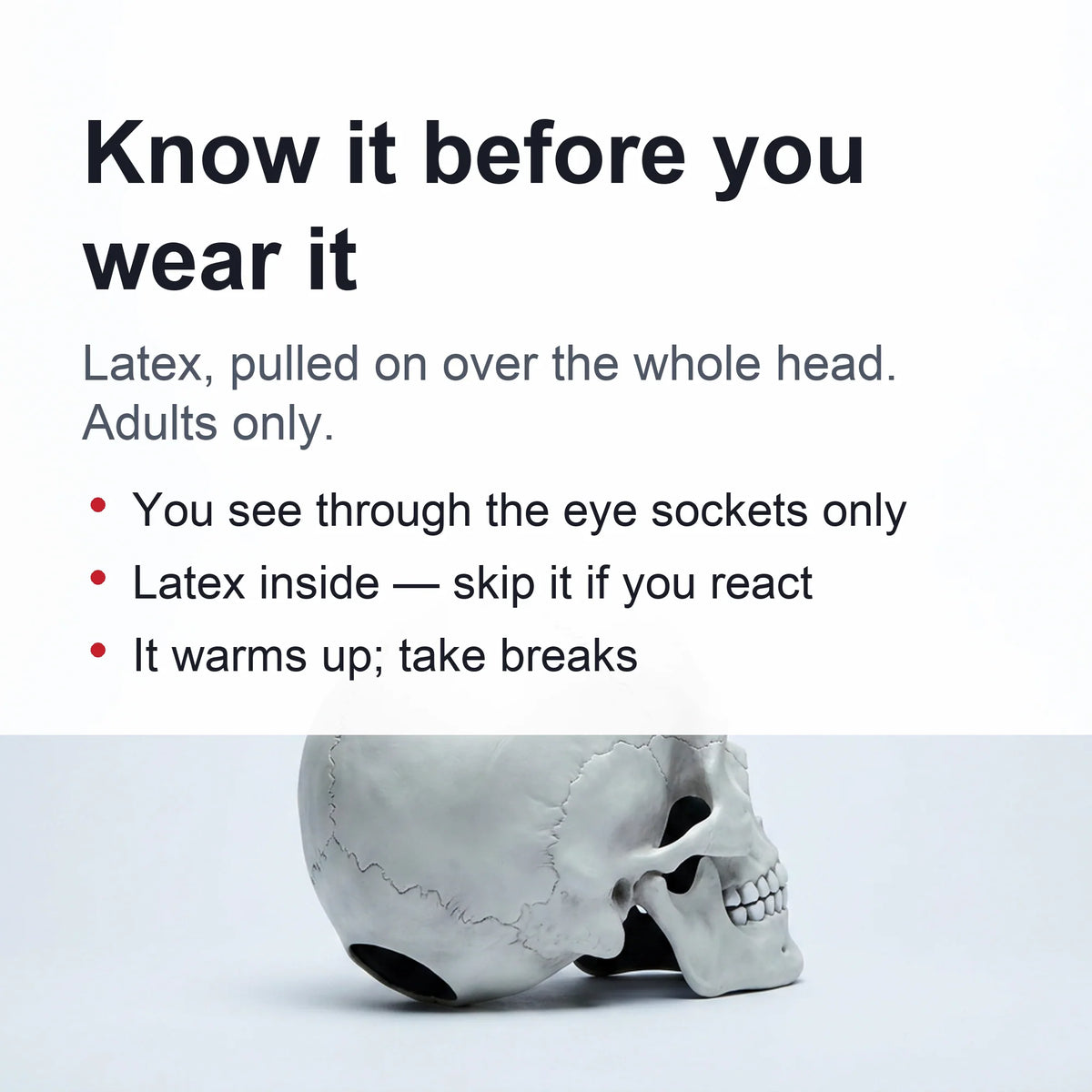 Skull Mask Full-Head Latex Movable Jaw Anatomical Design