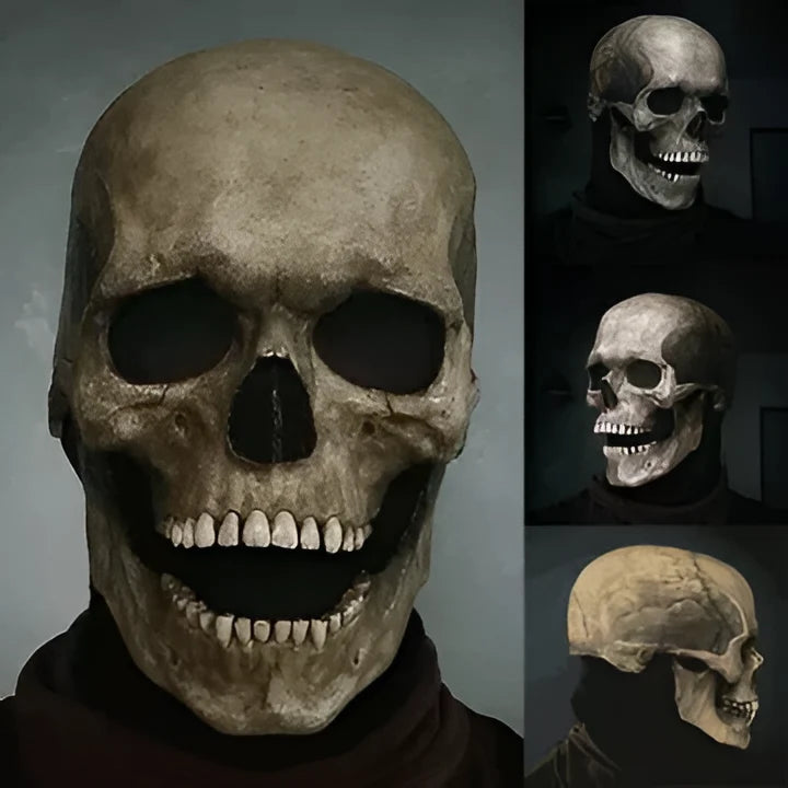 Skull Mask Latex Movable Jaw Breathable Openings