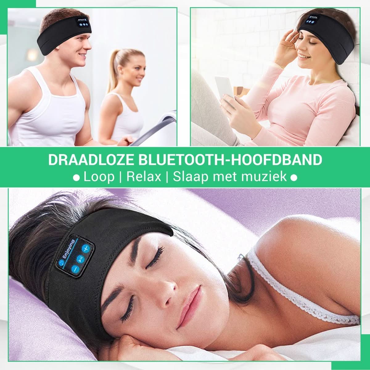 Sleep Headband Bluetooth Speakers Soft Breathable 10-Hour Playback