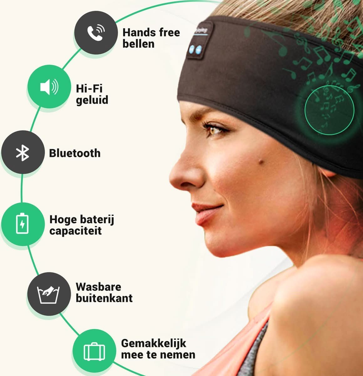 Sleep Headband Bluetooth Speakers Soft Breathable 10-Hour Playback