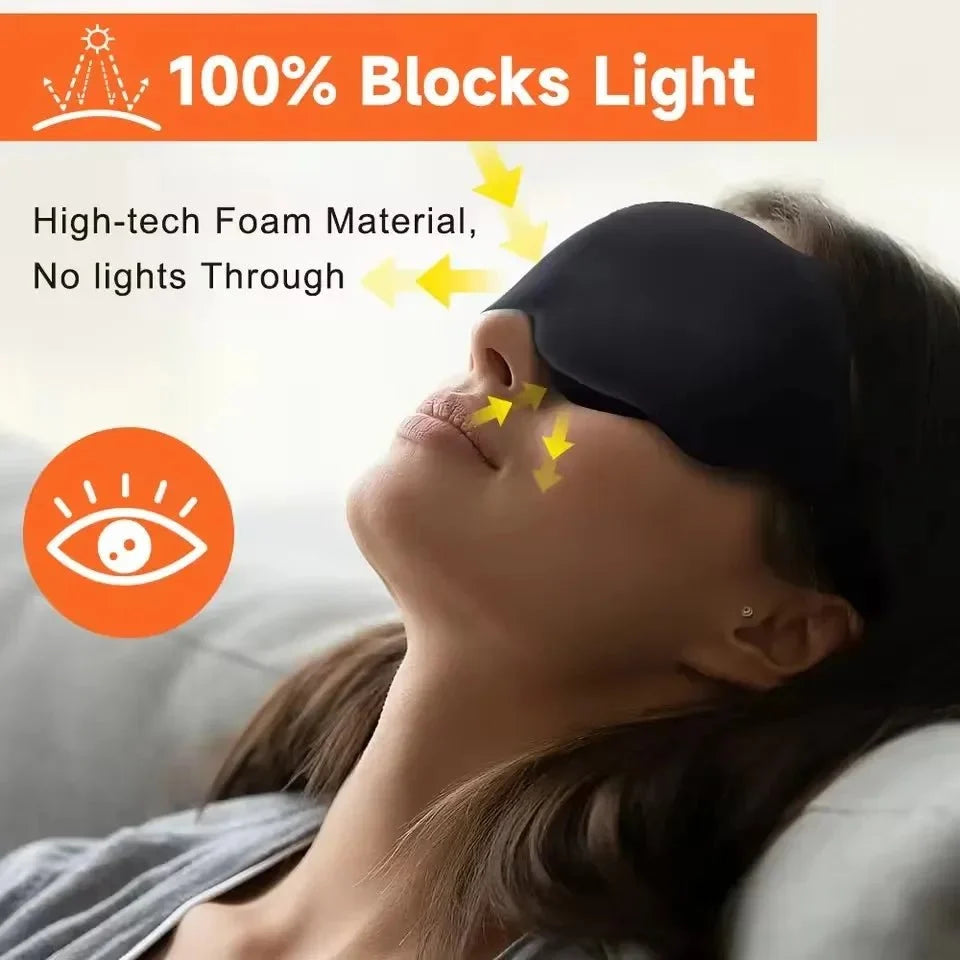Sleep Mask Contoured Light-Blocking Memory Foam Pressure-Free Fit